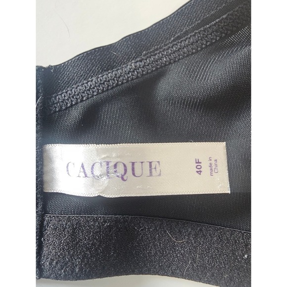 Cacique Smooth Boost Black Leopard Trim Full Coverage Underwire Bra 40F - Picture 6 of 7